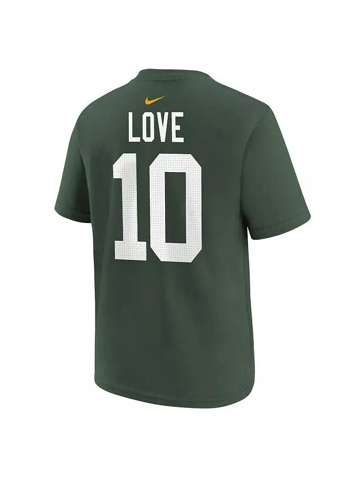 Футболка Jordan Love Green для мальчиков и девочек дошкольного возраста с именем и номером игрока — изображение 2 из 3