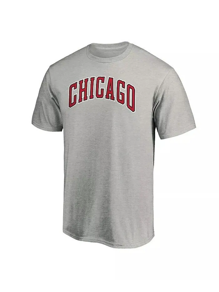 Мужская серая футболка с альтернативным логотипом Chicago Bulls Fanatics — изображение 2 из 3, серый