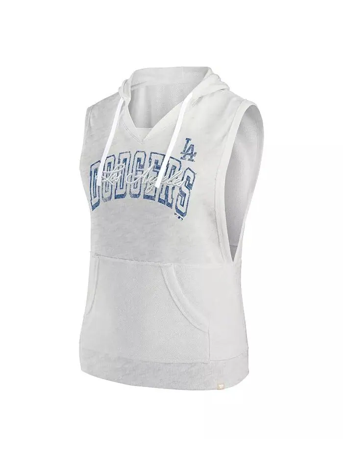 Женская толстовка с капюшоном Ash Los Angeles Dodgers Lounge Script без рукавов Fanatics — изображение 3 из 3