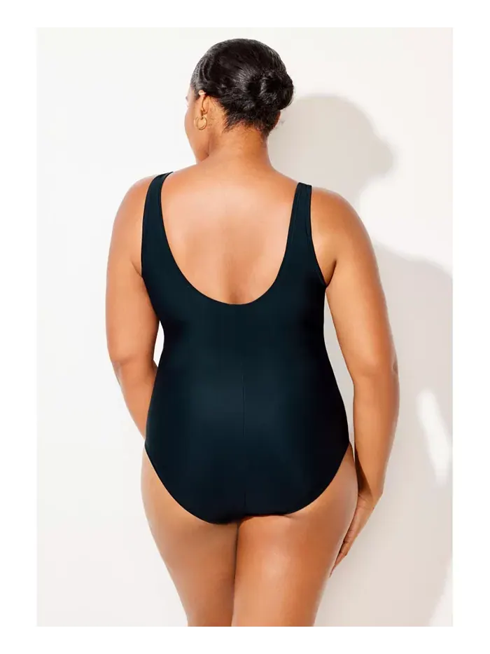 Женский хлорстойкий слитный купальник Tank One Piece Swimsuit Swimsuits for All — изображение 2 из 2, зеленый