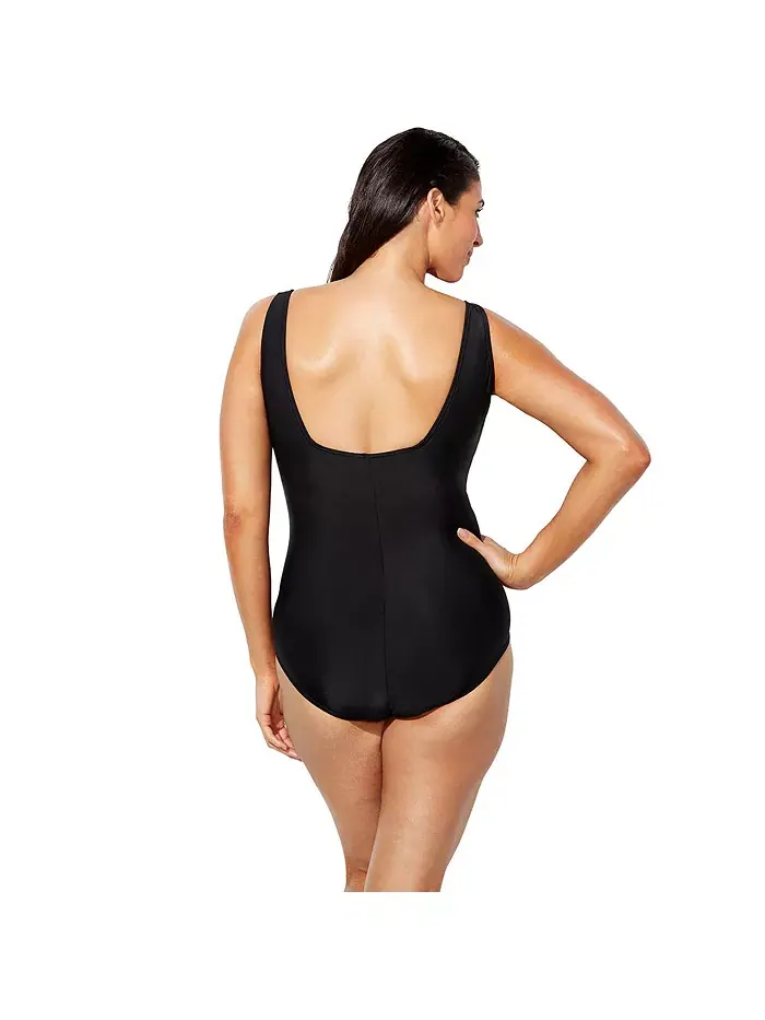 Женский хлорстойкий слитный купальник Tank One Piece Swimsuit Swimsuits for All — изображение 2 из 2, розовый