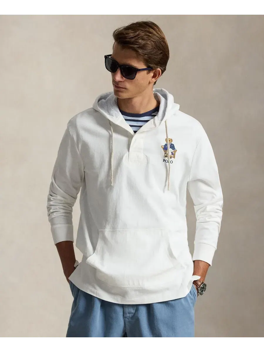 Худи с капюшоном и вышивкой Polo Bear Polo Ralph Lauren — изображение 1 из 5, белый