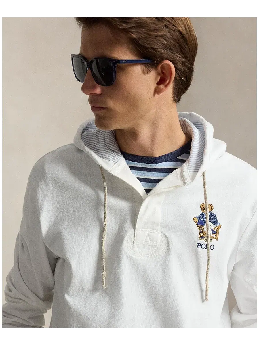 Худи с капюшоном и вышивкой Polo Bear Polo Ralph Lauren — изображение 3 из 5, белый