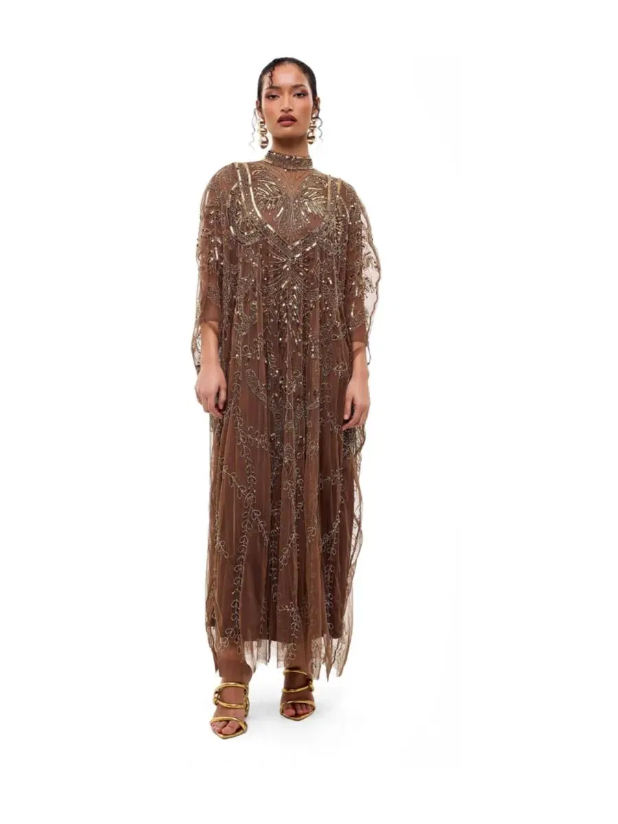 Платье макси с пайетками, модель Embellished Sequins Gown BEAUUT