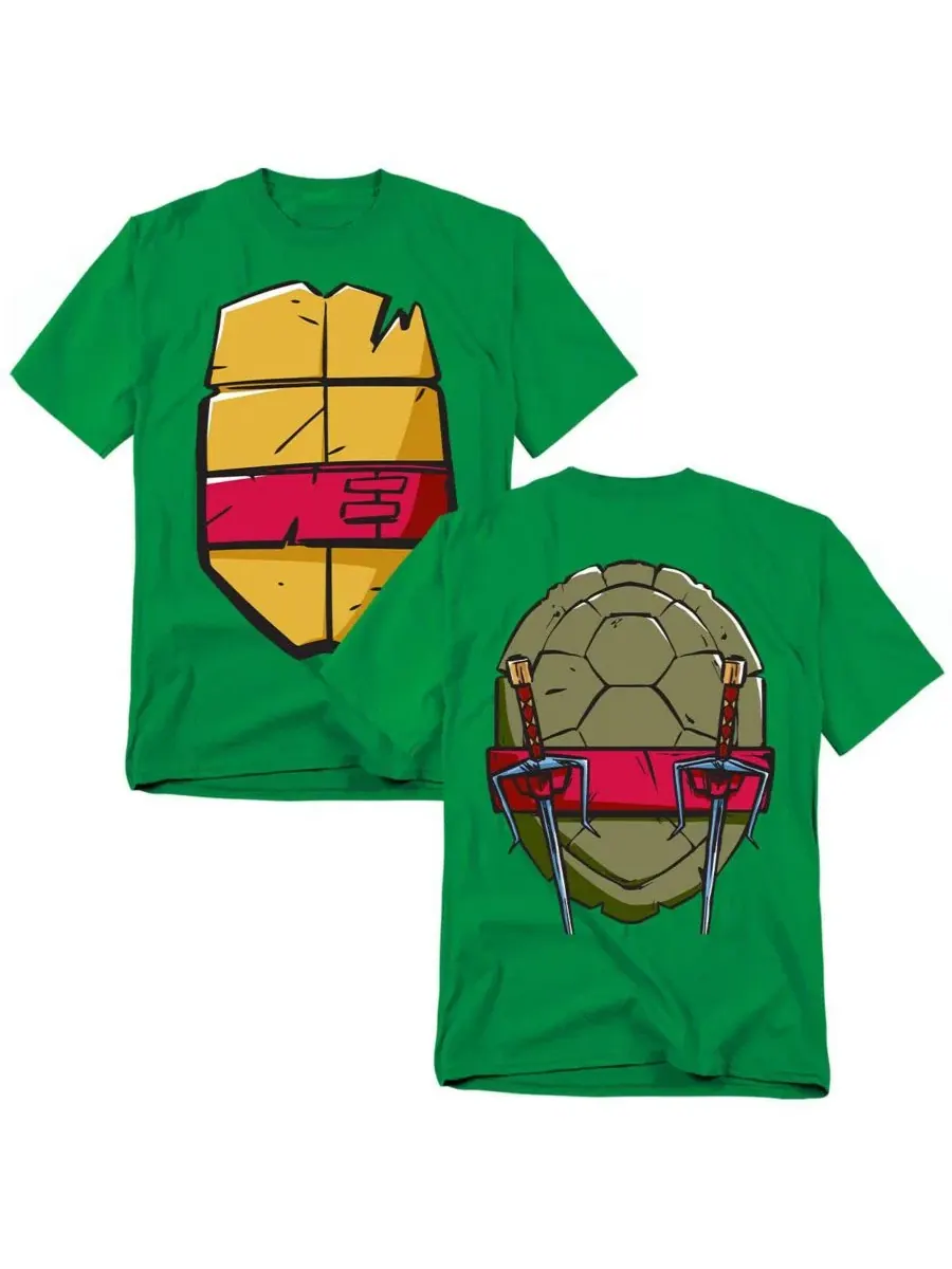Футболка с принтом Raphael Shell Front Back Teenage Mutant Ninja Turtles — изображение 1 из 3, зеленый