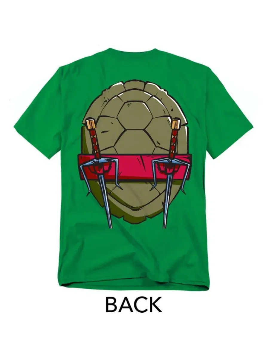 Футболка с принтом Raphael Shell Front Back Teenage Mutant Ninja Turtles — изображение 3 из 3, зеленый