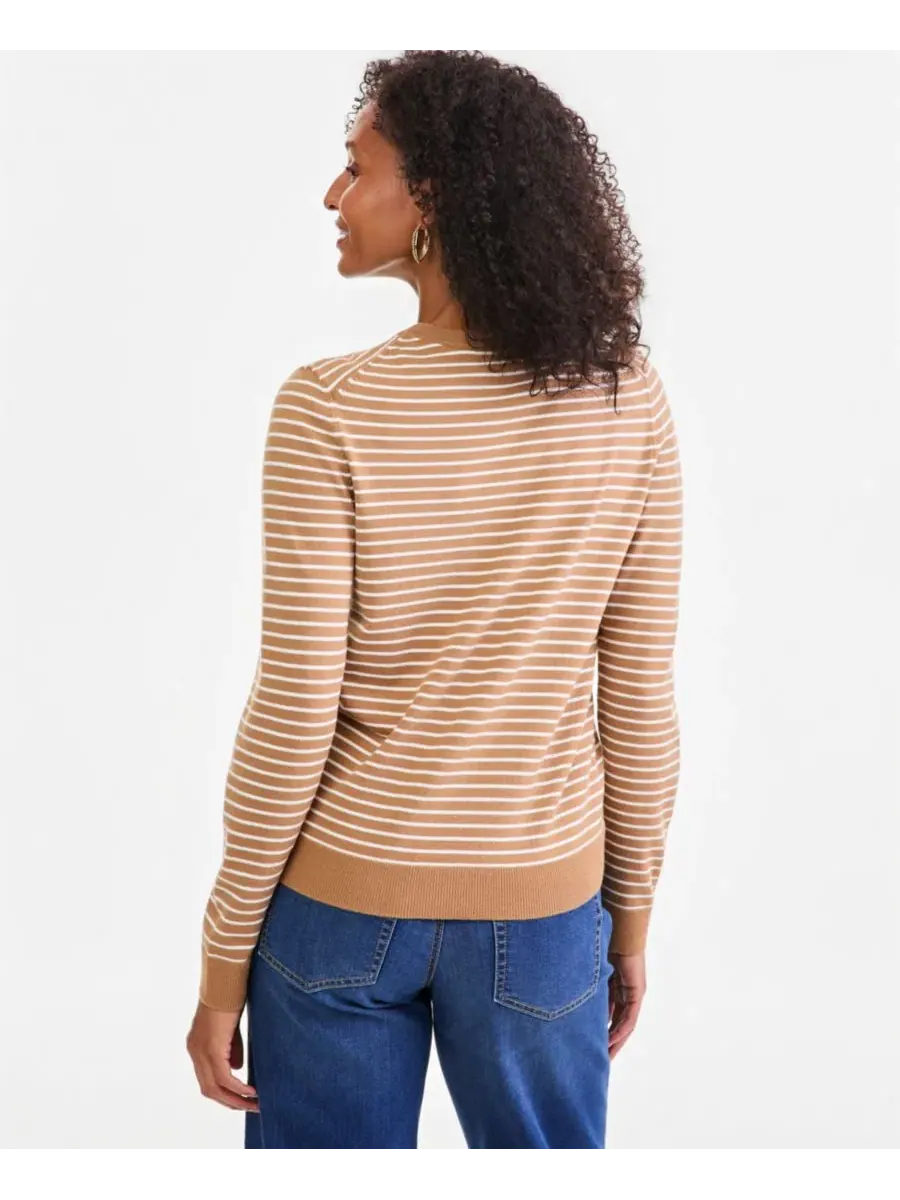 Кардиган в полоску на пуговицах с длинным рукавом Style & Co, Beechwood — изображение 4 из 4