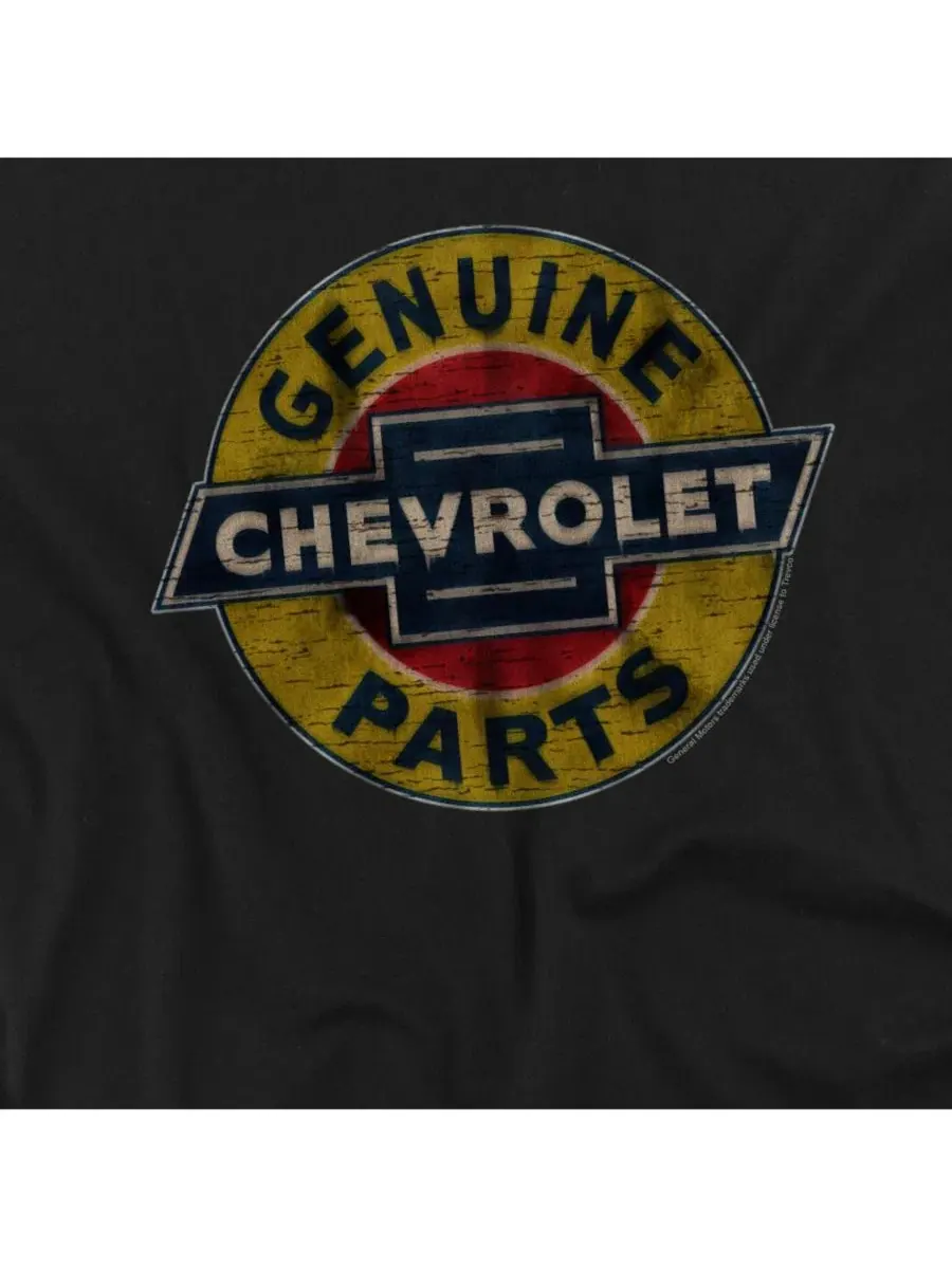Футболка с принтом Big & Tall Chevrolet Genuine Chevy Parts Distressed Sign Corvette — изображение 3 из 3, черный