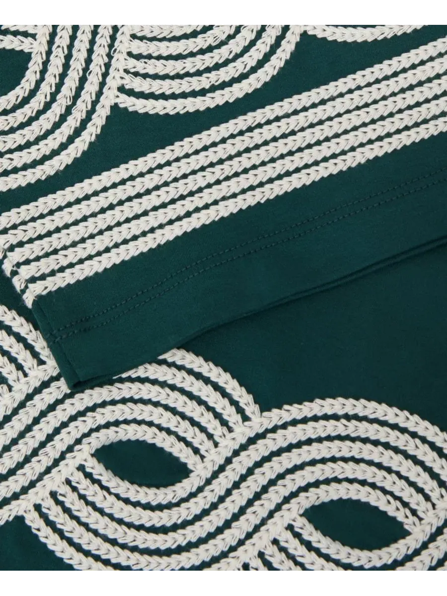 Мужская рубашка с кубинским воротником и контрастной вышивкой Arden Embroidered Cuban Shirt REISS — изображение 4 из 5