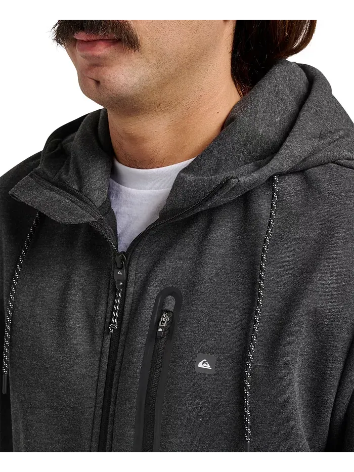 Quiksilver мужская толстовка Departure Zip Fleece Quiksilver Waterman — изображение 2 из 4, серый
