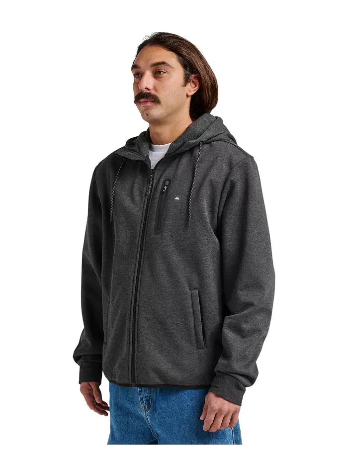 Quiksilver мужская толстовка Departure Zip Fleece Quiksilver Waterman — изображение 4 из 4, серый