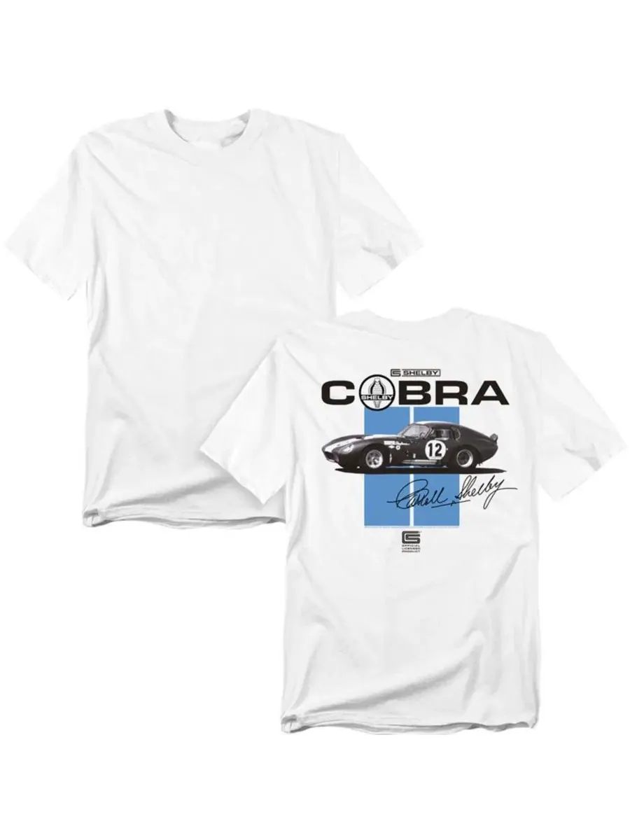 Футболка с принтом Shelby Cobra Racing Stripes Back Mustang — изображение 1 из 3, белый