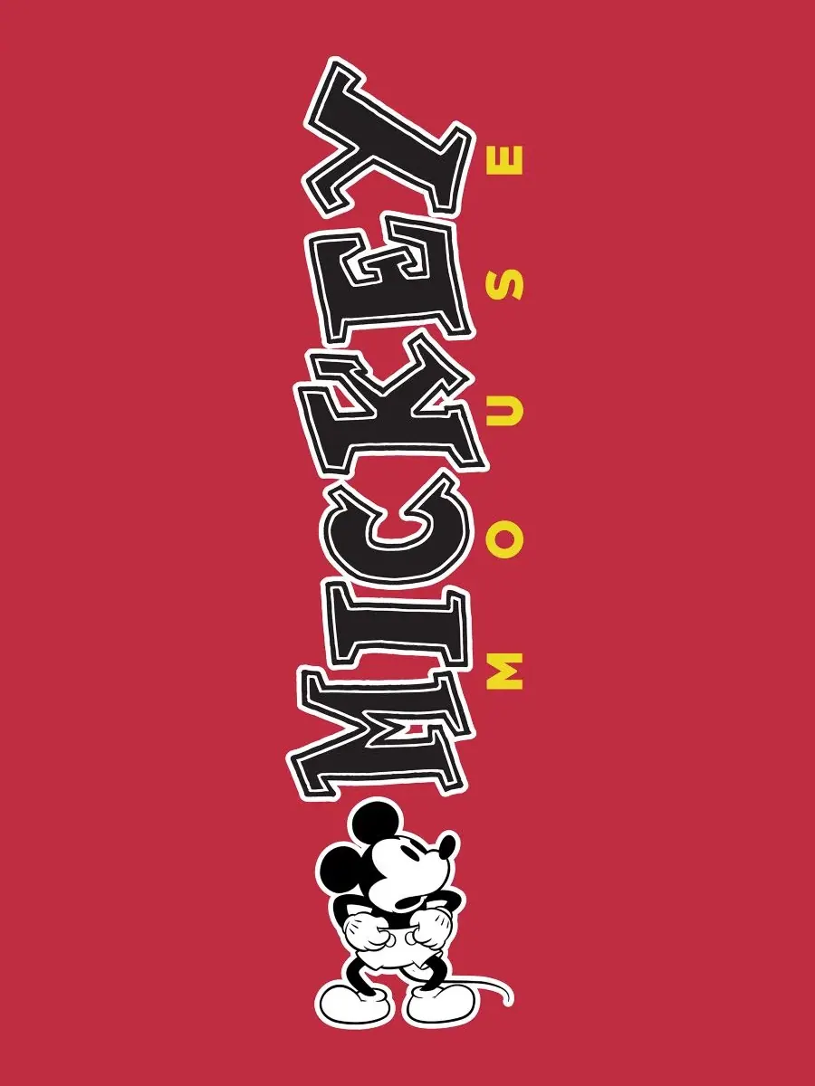 Футболка с длинным рукавом Mickey Mouse, классический крой Hybrid Apparel — изображение 4 из 4, красный