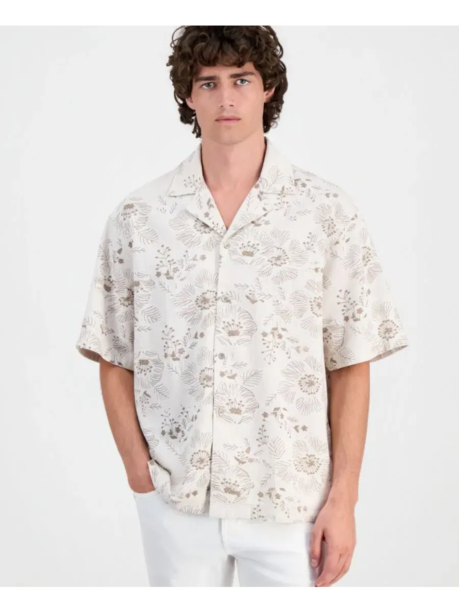 Мужская рубашка на пуговицах с вышивкой по всей поверхности GUESS, Pasadena Stone Embroidered Flower