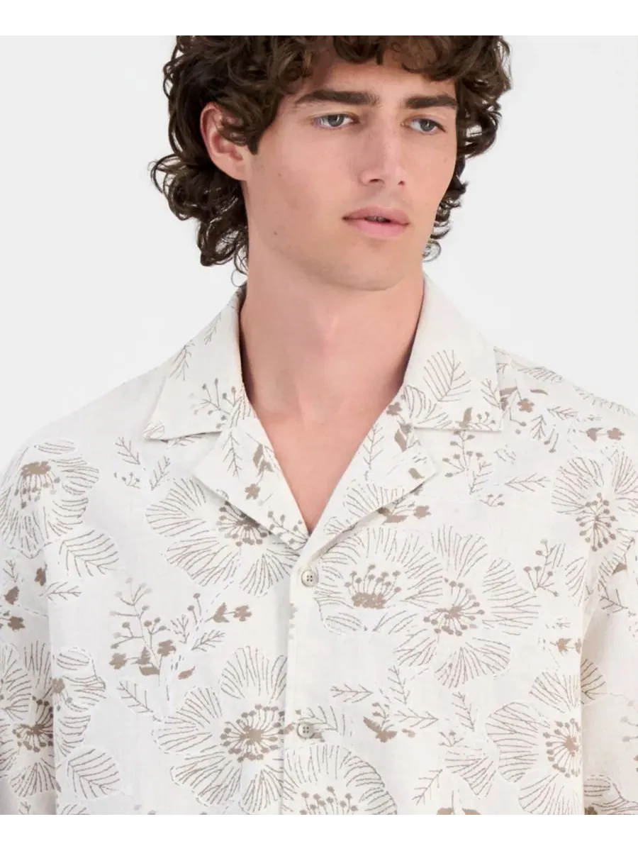 Мужская рубашка на пуговицах с вышивкой по всей поверхности GUESS, Pasadena Stone Embroidered Flower — изображение 3 из 6
