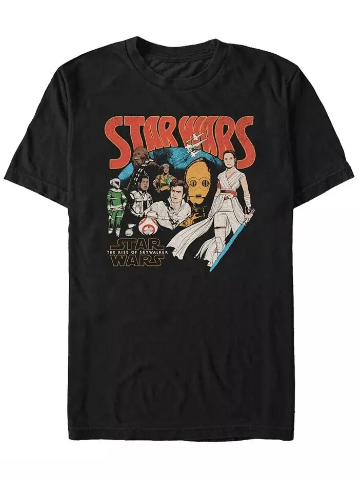 Мужская футболка Star Wars Rise of Skywalker Retro Group Fifth Sun — изображение 1 из 1, черный