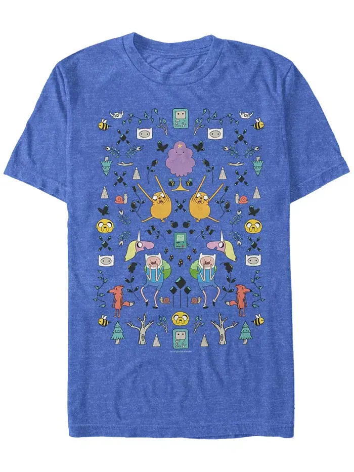 Мужская футболка с коротким рукавом Adventure Time Mirrored Icons Fifth Sun — изображение 1 из 1, синий