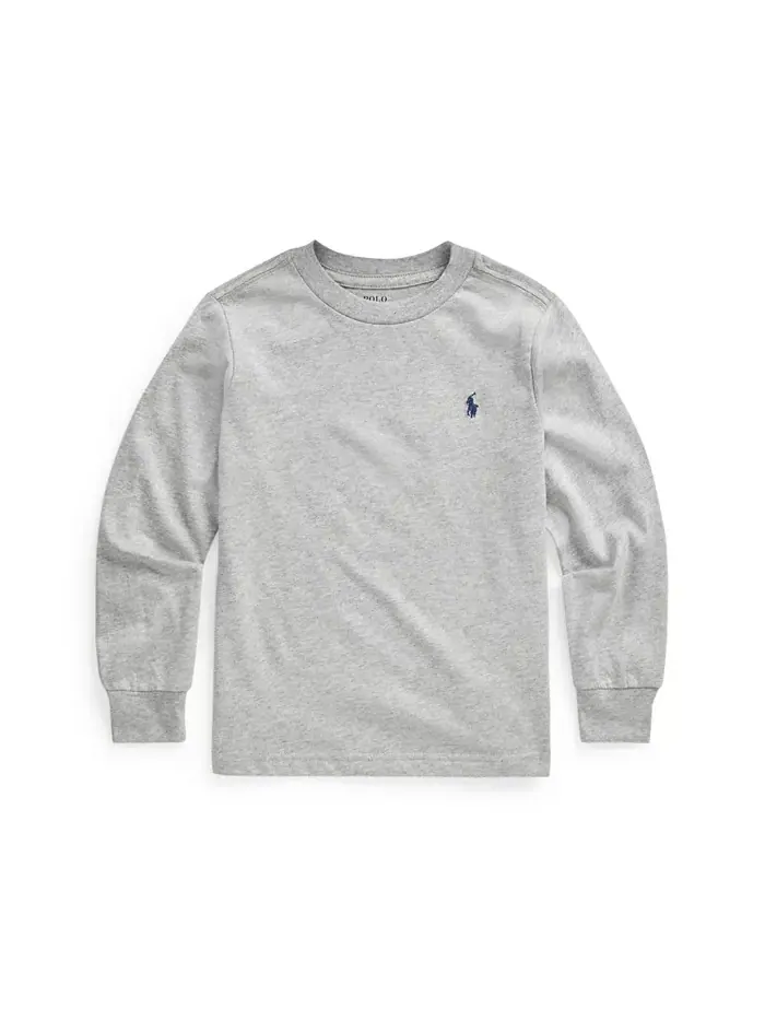 Футболка с длинным рукавом для малышей и мальчиков Jersey Polo Ralph Lauren — изображение 1 из 3, черный