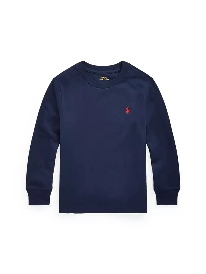 Футболка с длинным рукавом для малышей и мальчиков Jersey Polo Ralph Lauren — изображение 1 из 4, темно-синий