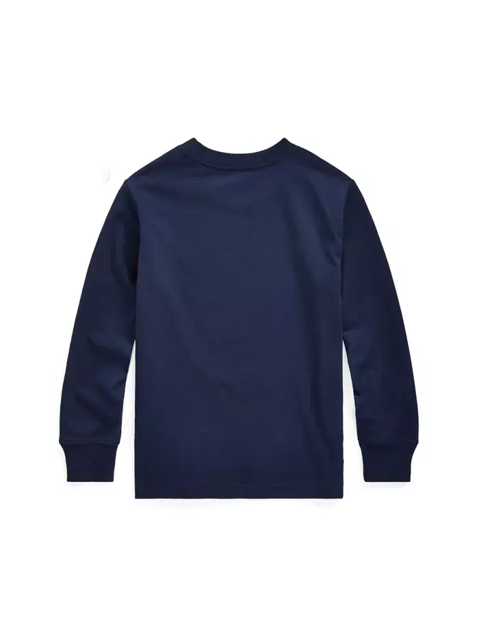 Футболка с длинным рукавом для малышей и мальчиков Jersey Polo Ralph Lauren — изображение 2 из 4, темно-синий