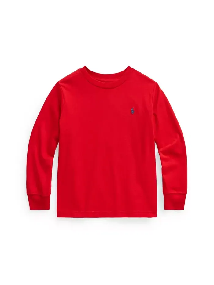 Футболка с длинным рукавом для малышей и мальчиков Jersey Polo Ralph Lauren — изображение 1 из 4, красный