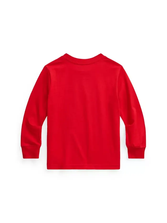 Футболка с длинным рукавом для малышей и мальчиков Jersey Polo Ralph Lauren — изображение 2 из 4, красный