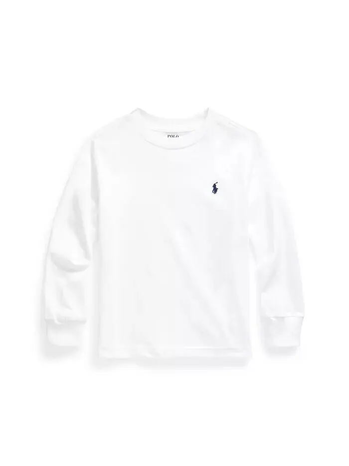 Футболка с длинным рукавом для малышей и маленьких мальчиков Polo Ralph Lauren — изображение 1 из 4, белый