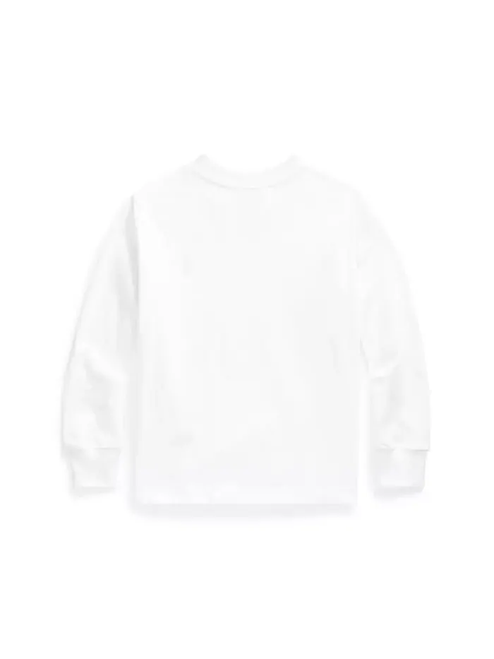Футболка с длинным рукавом для малышей и маленьких мальчиков Polo Ralph Lauren — изображение 2 из 4, белый