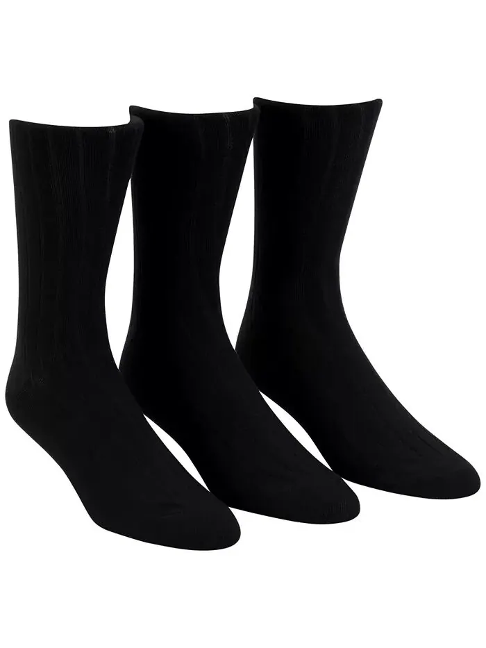 Мужские носки Soft Touch в рубчик, 3 пары в упаковке Calvin Klein — изображение 1 из 1, черный