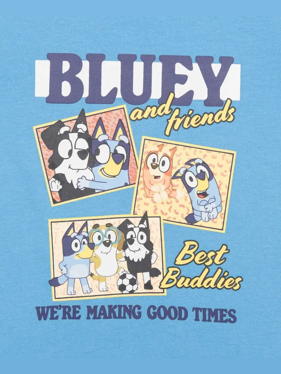 Детская футболка с коротким рукавом Good Times для мальчиков 2T-5T Bluey — изображение 3 из 3, синий