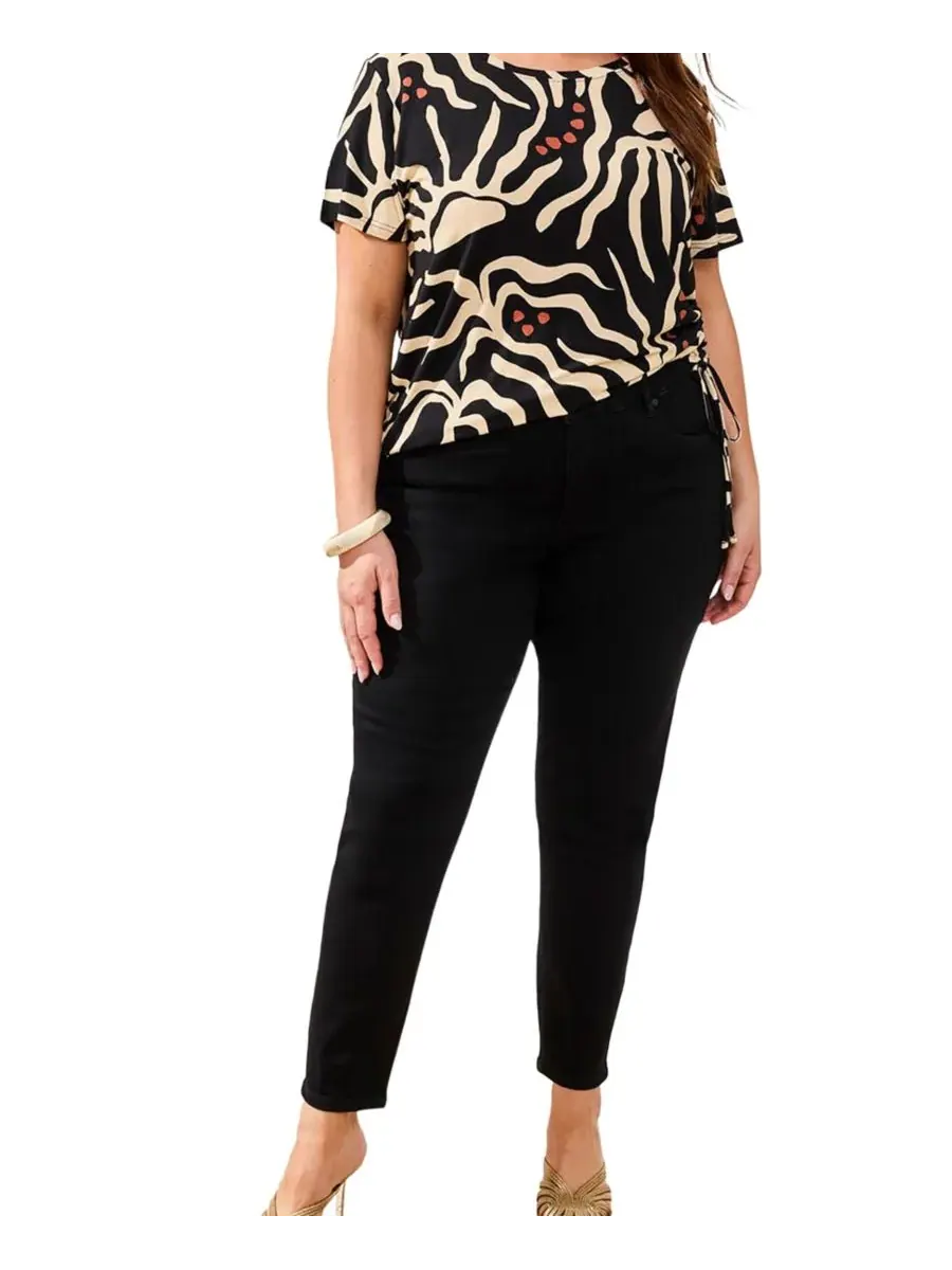 Джинсы Sophie Curvy укороченные, больших размеров TRIBAL — изображение 1 из 4, черный