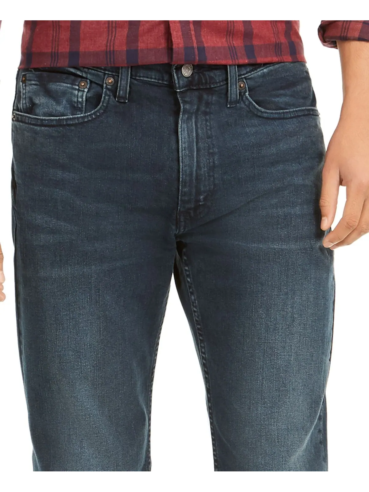 Джинсы Levi’s 514 Flex Straight-Fit, темно-синий с эффектом лёгкой потёртости — изображение 3 из 9
