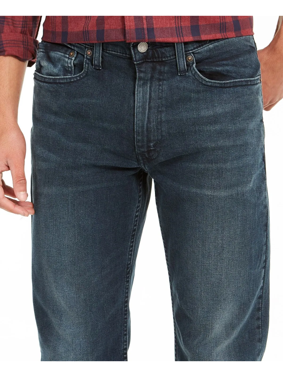 Джинсы Levi’s 514 Flex Straight-Fit, темно-синий с эффектом лёгкой потёртости — изображение 7 из 9