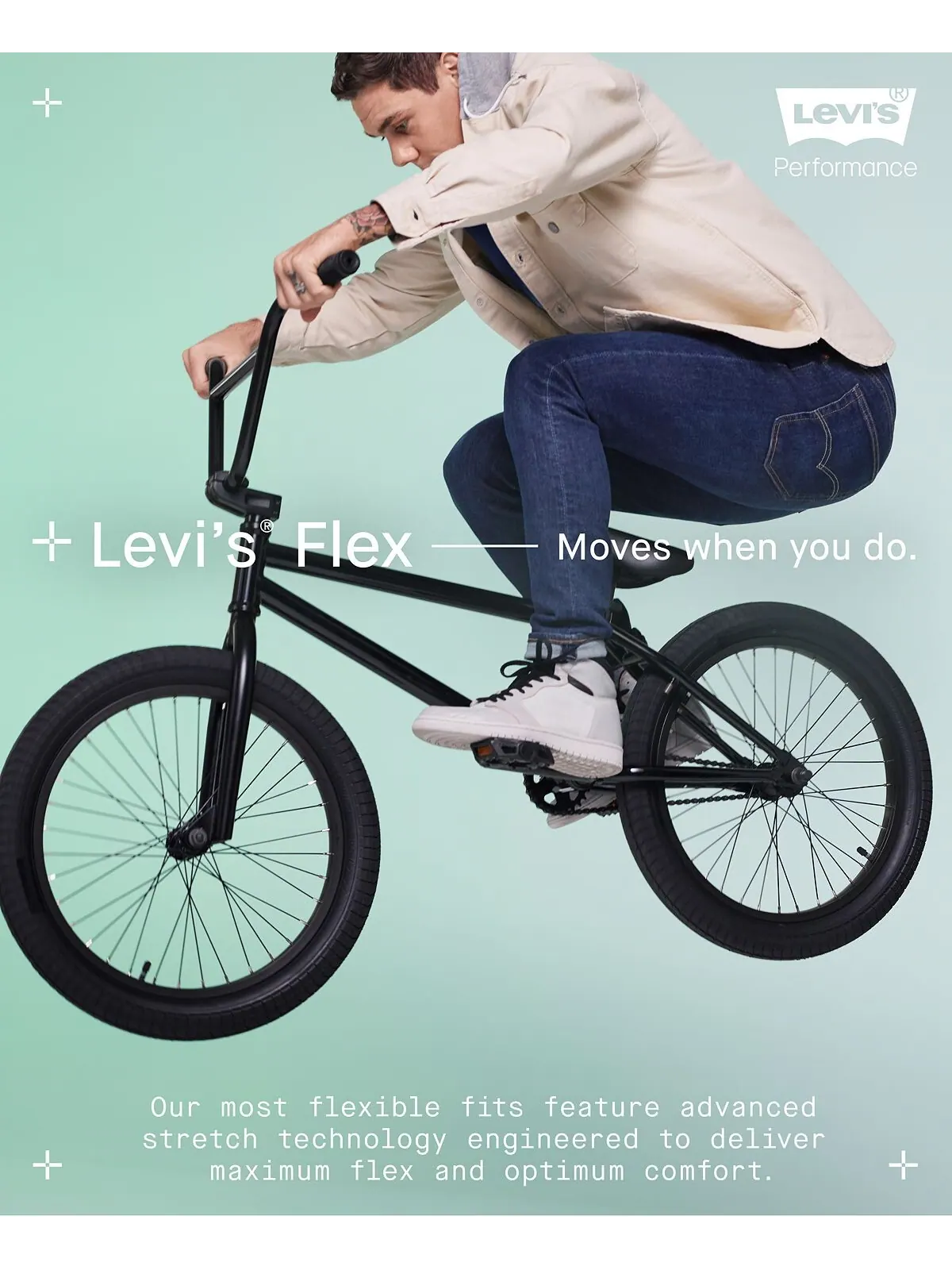 Джинсы Levi’s 514 Flex Straight-Fit, темно-синий с эффектом лёгкой потёртости — изображение 8 из 9