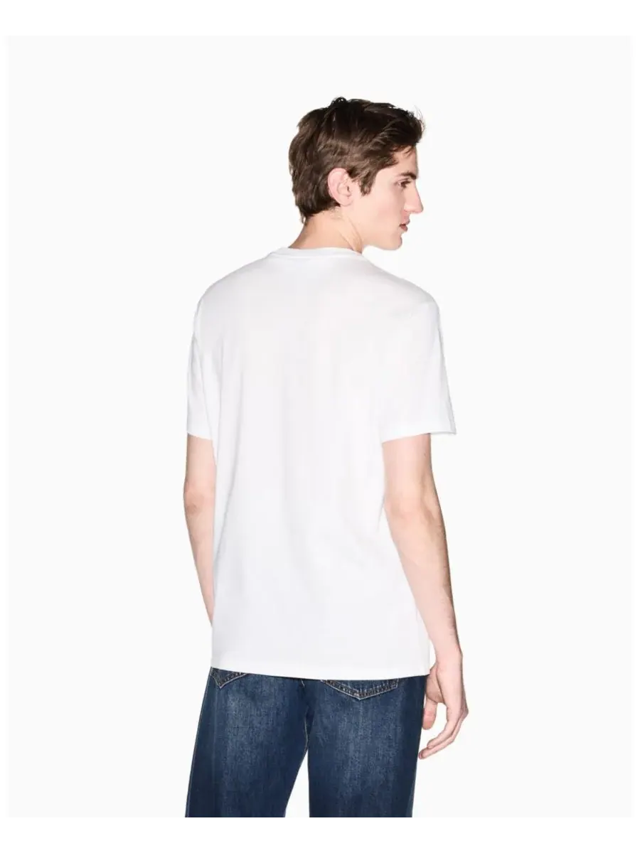 Мужская футболка с коротким рукавом и радужным логотипом A|X Armani Exchange — изображение 4 из 5, белый