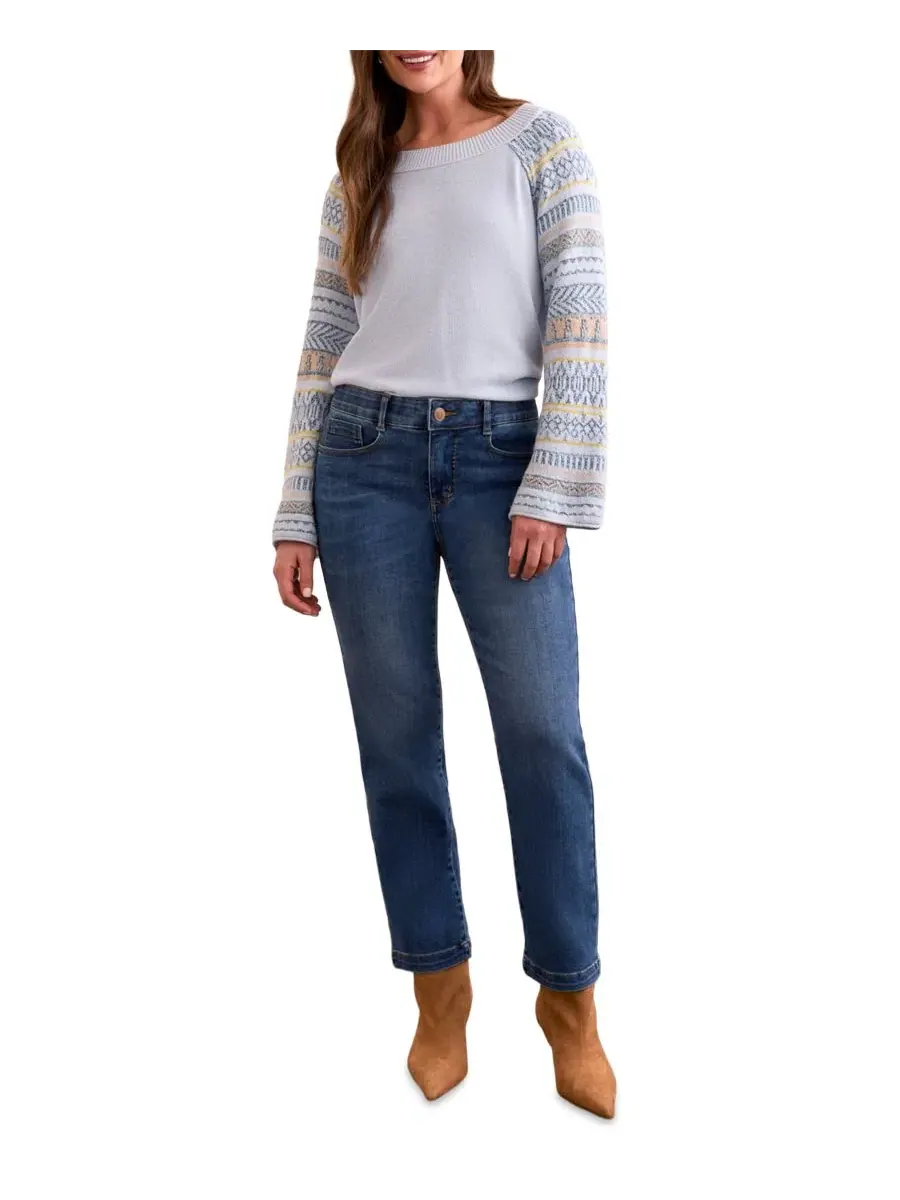 Женские джинсы Audrey Boundless Stretch Denim Straight Leg Crop Jeans из эластичного денима прямого — черный