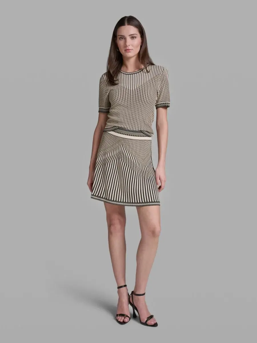 Женская юбка-свитер с комбинированным узором Bcbg — изображение 2 из 9, черный
