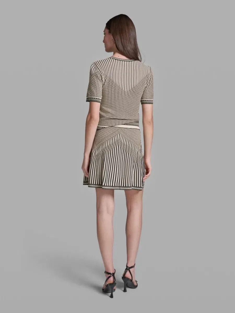 Женская юбка-свитер с комбинированным узором Bcbg — изображение 7 из 9, черный