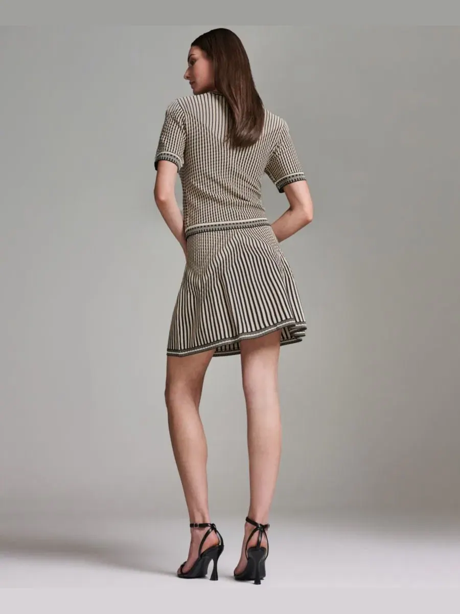 Женская юбка-свитер с комбинированным узором Bcbg — изображение 8 из 9, черный