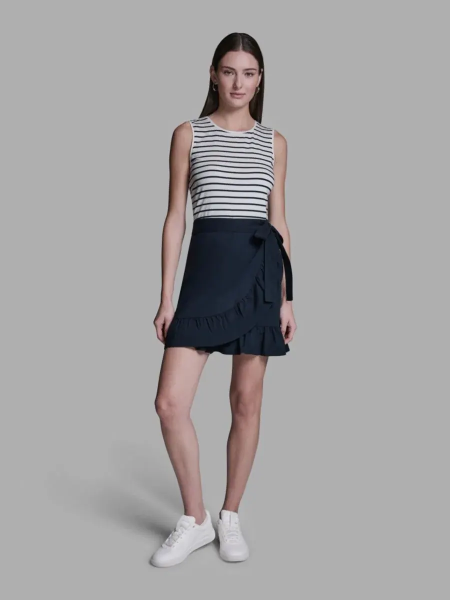Женское платье без рукавов с круглым вырезом BCBG