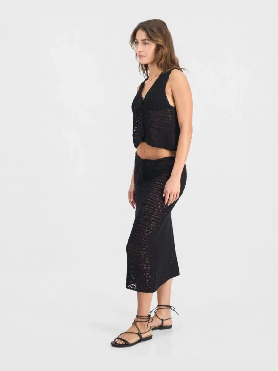 Женская пляжная накидка-миди Miken — изображение 4 из 4, черный