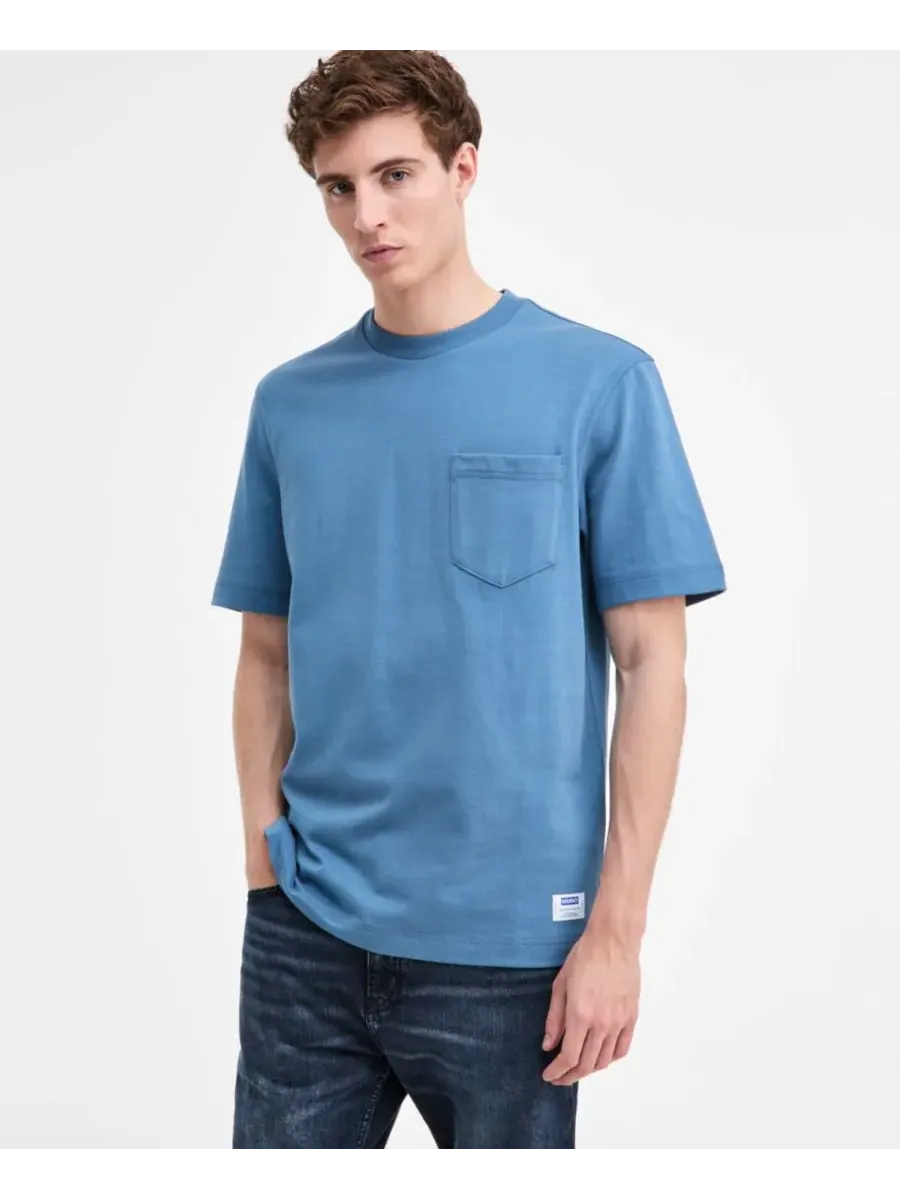 Мужская хлопковая футболка Nestite Hugo Boss — изображение 1 из 4, синий