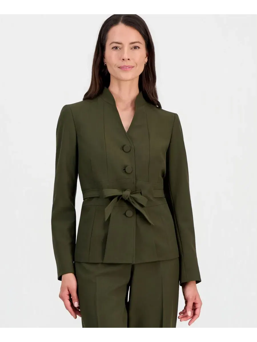 Женский костюм с жакетом на пуговицах и широкими брюками Le Suit — изображение 3 из 3, охотничий