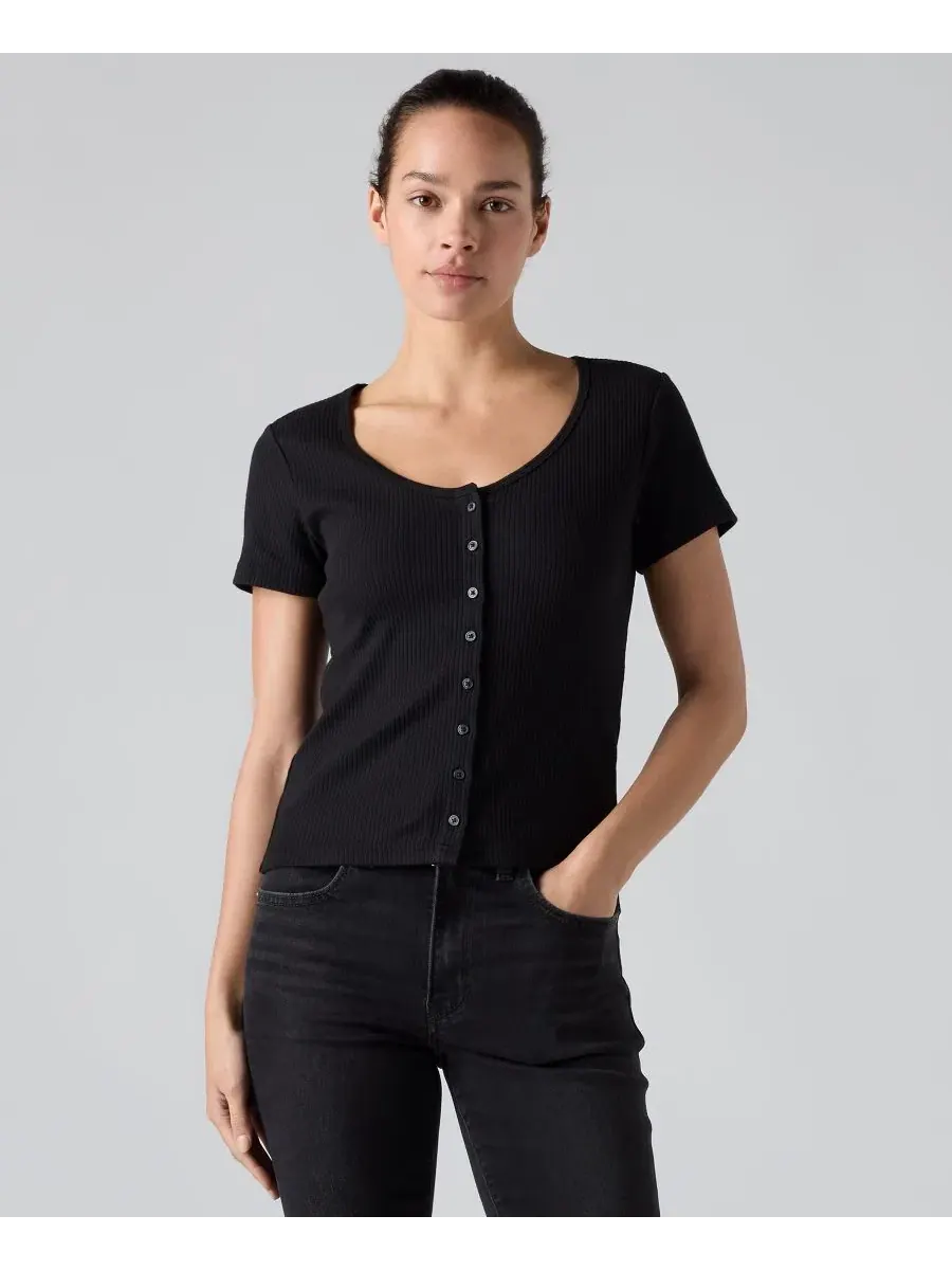 Женский топ с пуговицами Austen с коротким рукавом Levi's, Anthracite Night