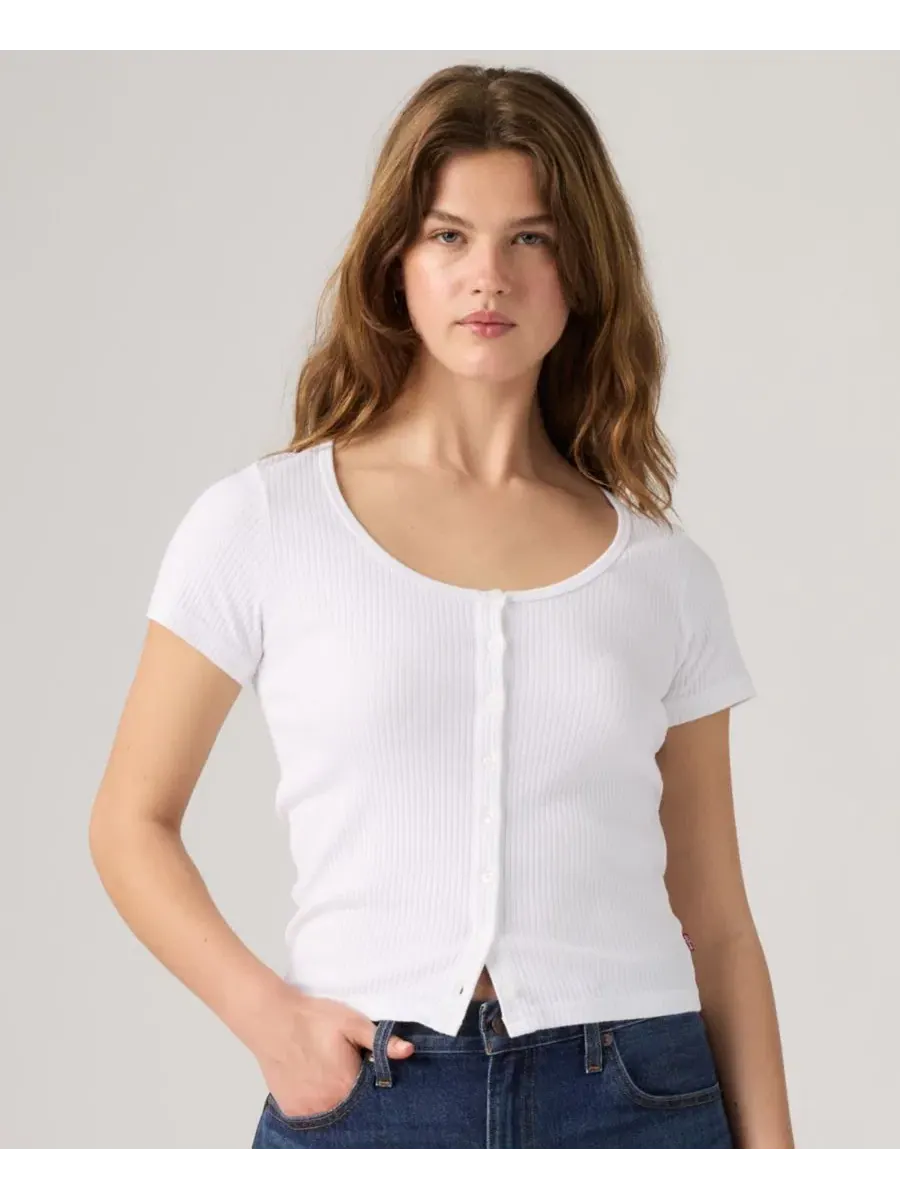 Женский топ-рубашка Austen с коротким рукавом Levi's — изображение 3 из 5, яркий белый