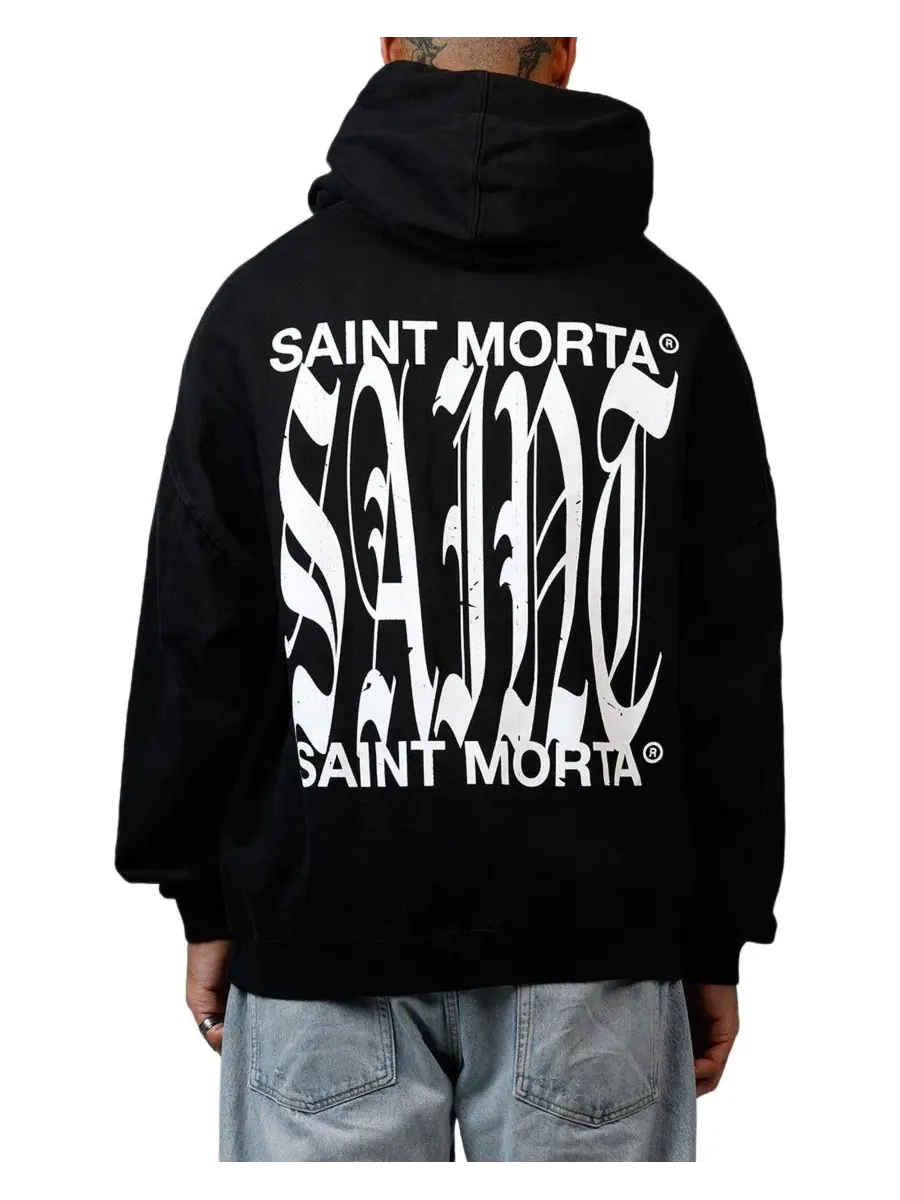 Худи мужское Ye Old Boxy с принтом SAINT MORTA — изображение 2 из 5, нет цвета