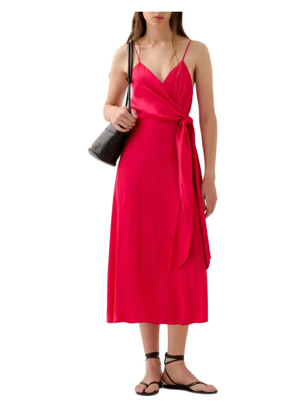 Платье миди с запахом Slip Knot Dress Scalpers — изображение 1 из 3, светлый/розовый