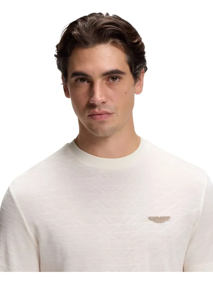 Футболка с жаккардовым узором BOSS x Aston Martin Hugo Boss — изображение 5 из 5, белый