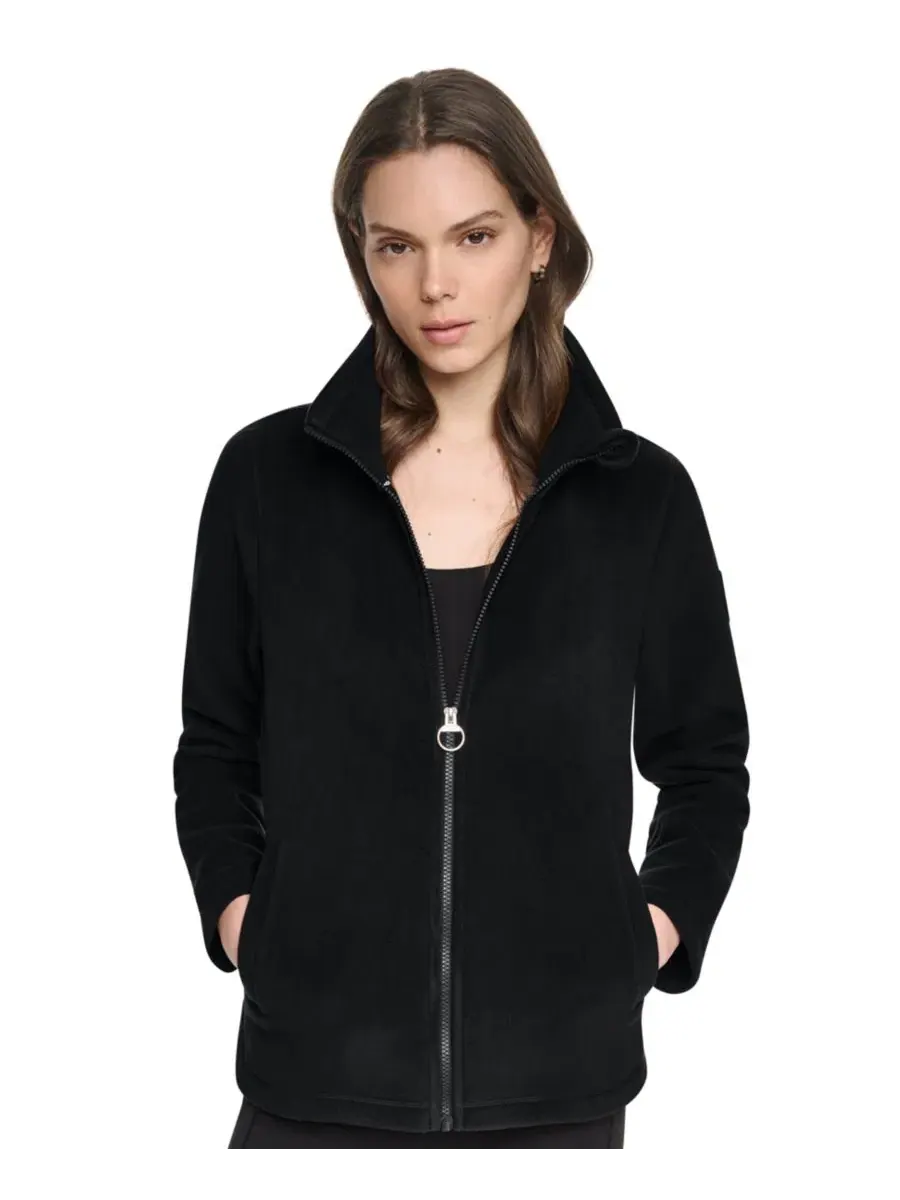Куртка из флиса с изогнутым низом на молнии DKNY Sport