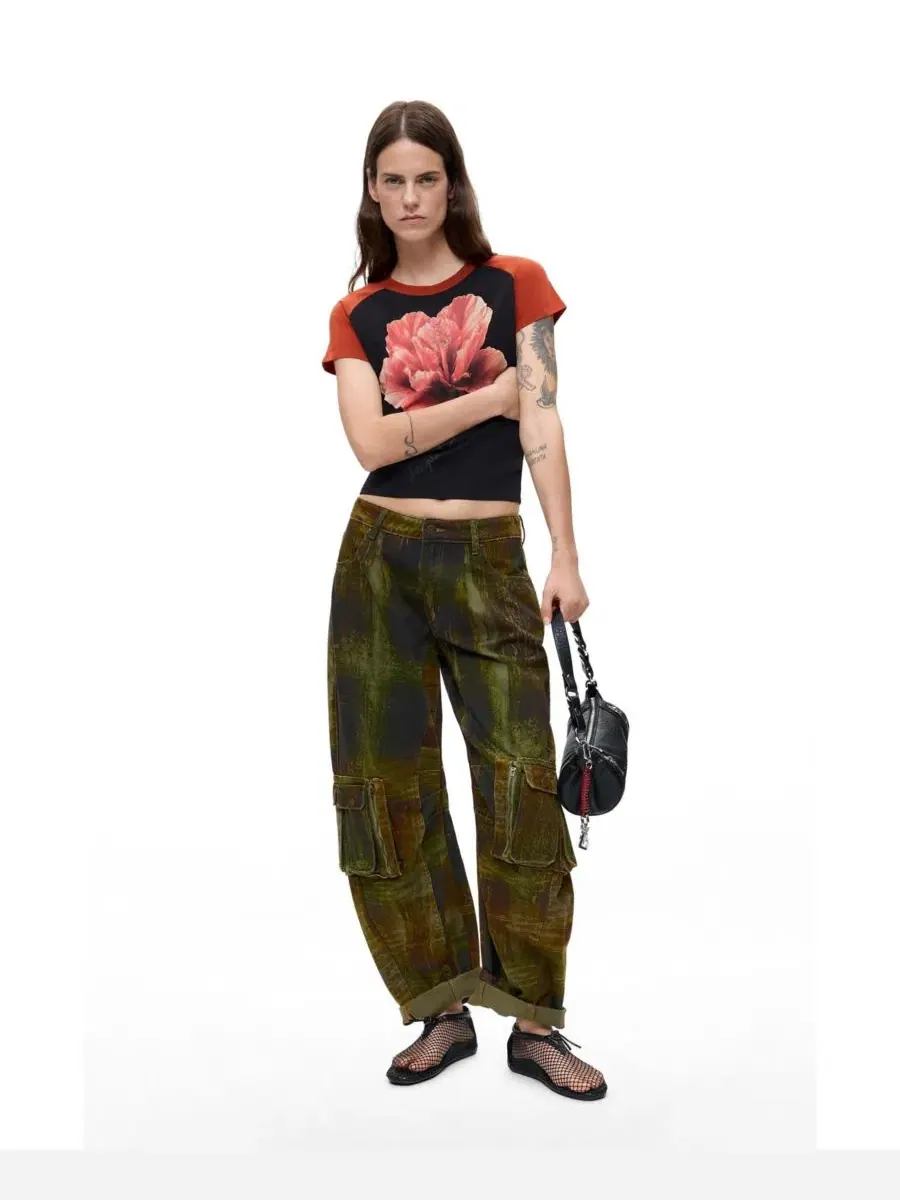 Футболка с коротким рукавом и цветочным принтом Desigual — изображение 2 из 4, черный